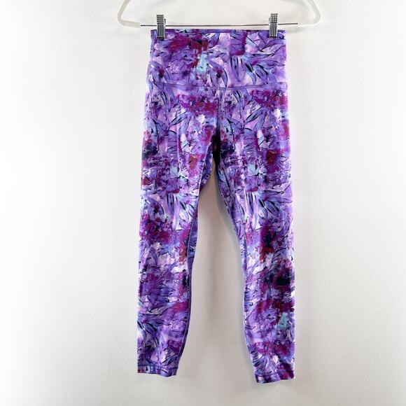 Lululemon Align High-Rise Leggings Pants 25" Iridescent Floral Multi Purple 6 - Picture 4 of 10